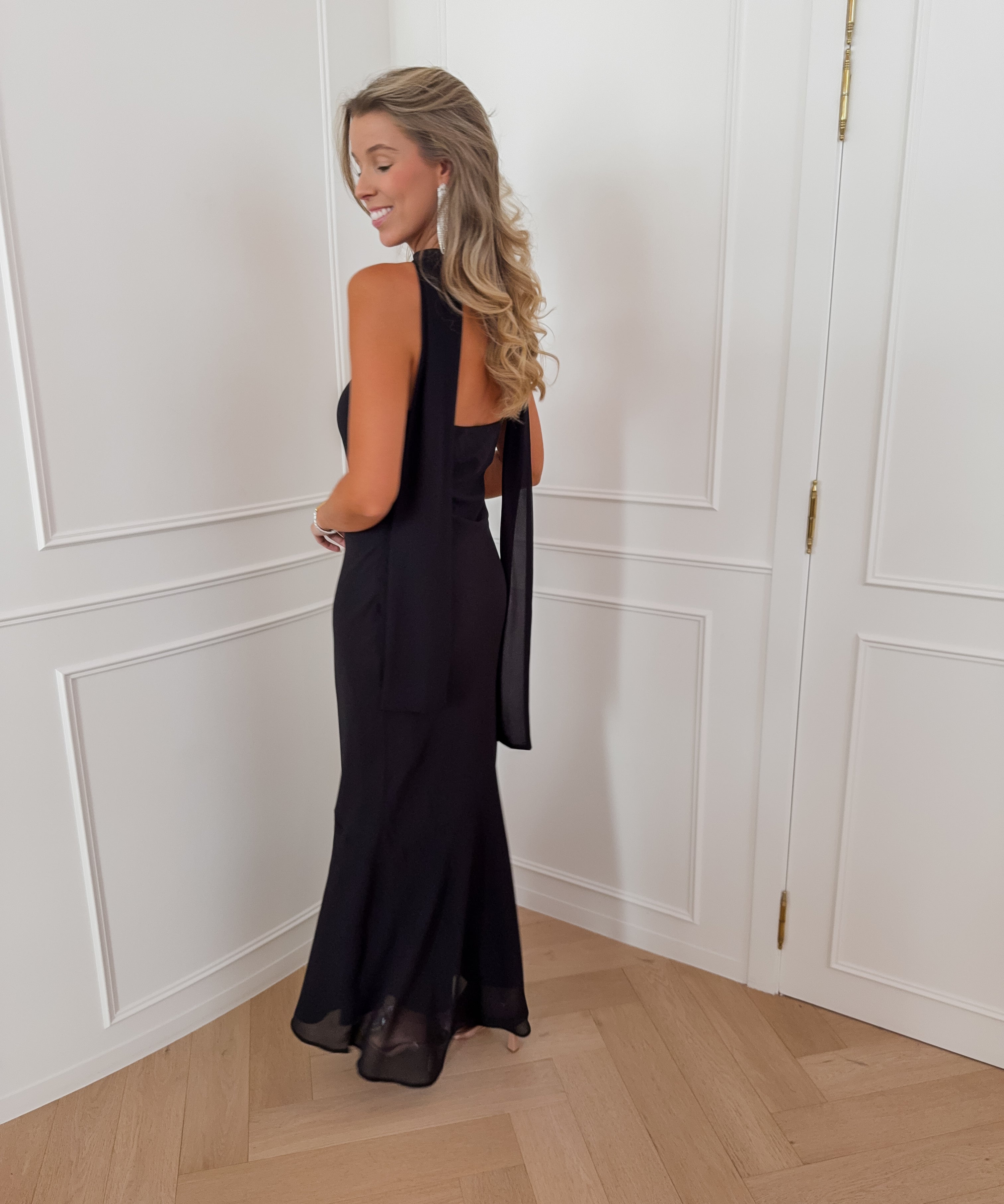 Black Bandeau Scarf Dress