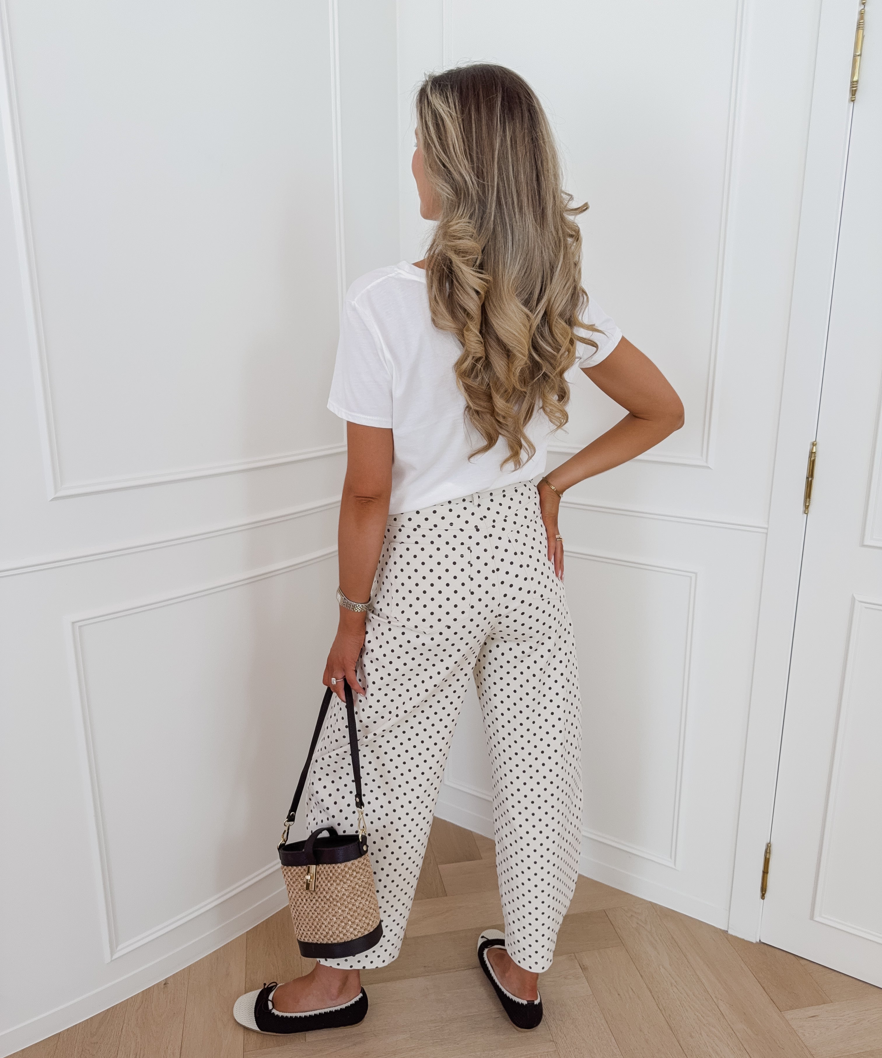 Cream Brown Polka Dots Jinthe Jeans