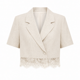Beige Pascalle Lace Blazer