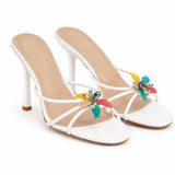 White Savannah Flower Heels