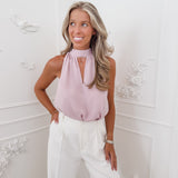 Mauve Maxina Halterneck Top