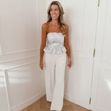 White Eloise Fully Lined BELT LOOPS Trouser