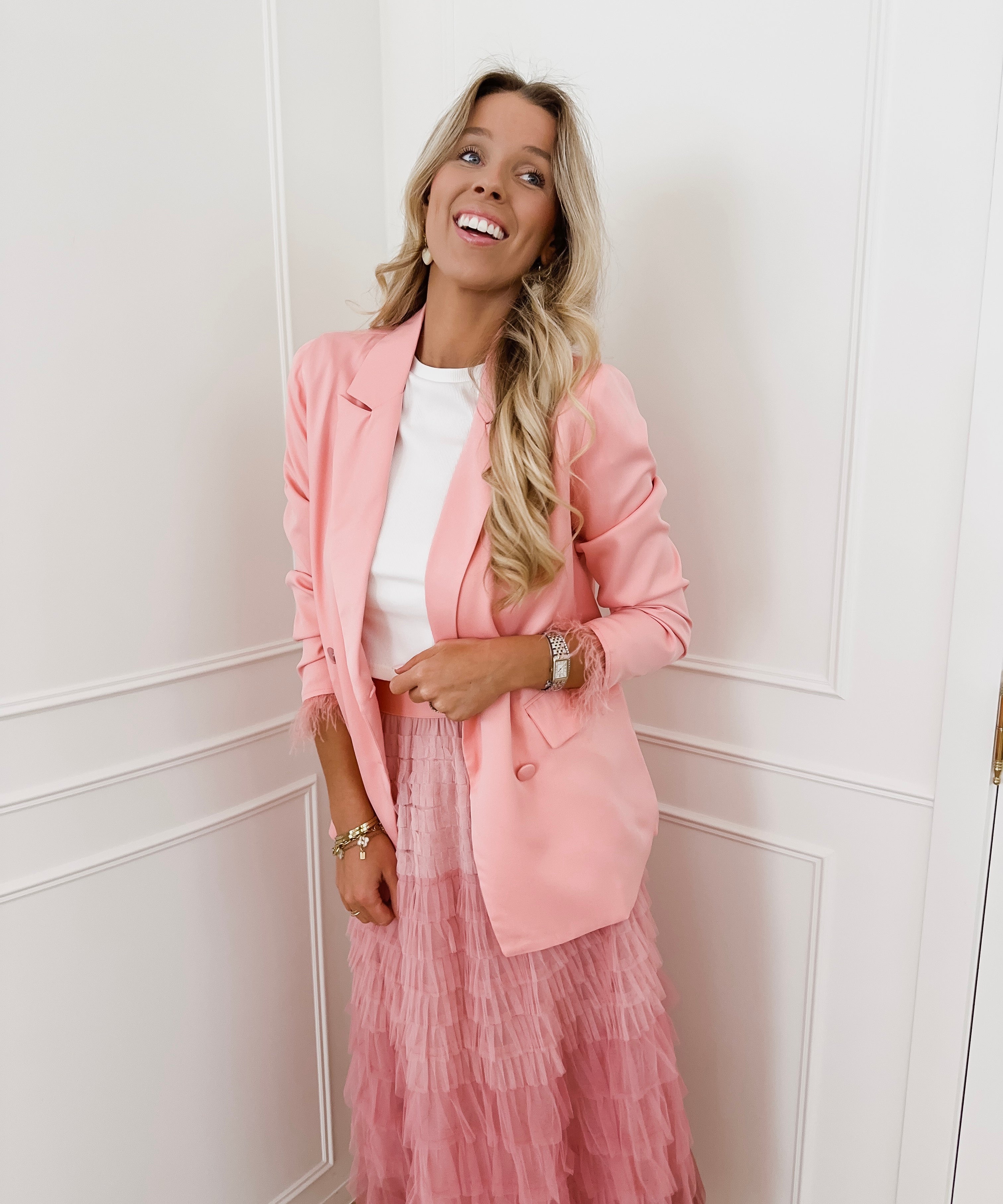 Barbie Pink Feather Blazer