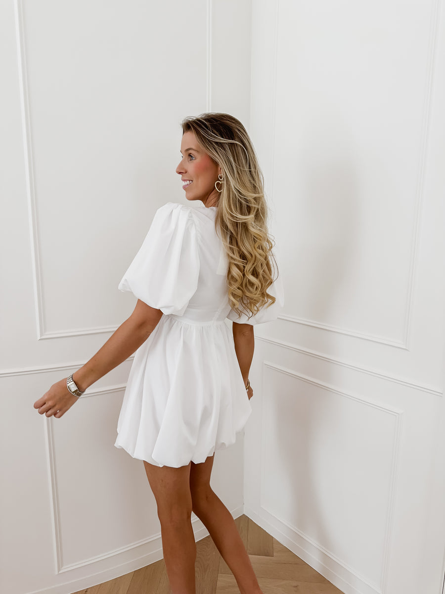 White Poffy Valentine Dress