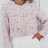 Pastel Tinted Gisella Tweed Flower Jacket