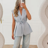 Blue Sleeveless Jasmine Blazer