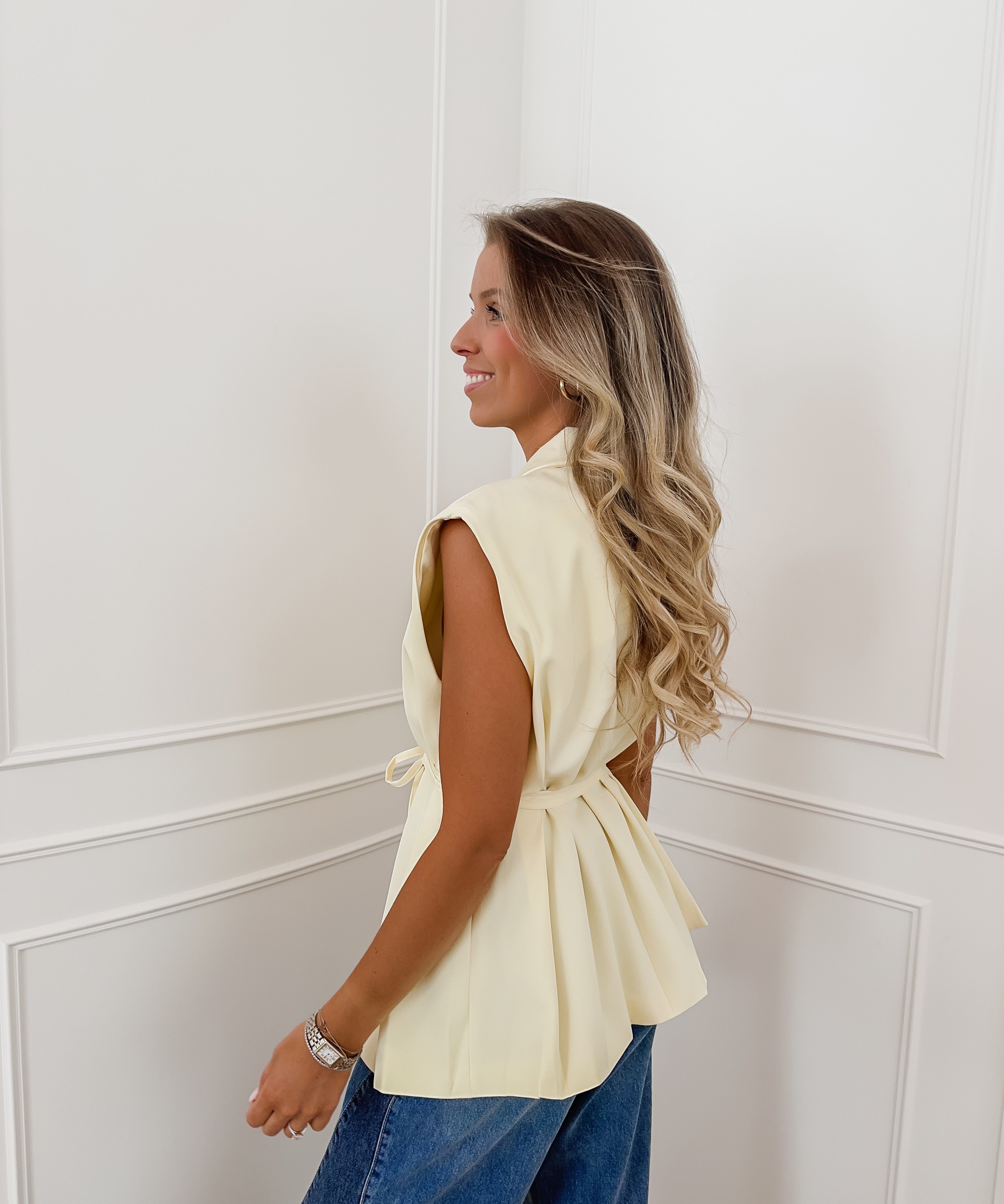 Yellow Sleeveless Jasmine Blazer
