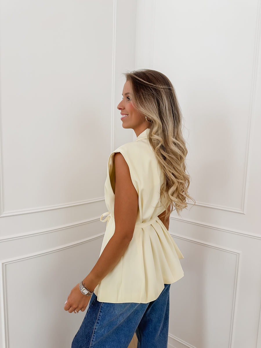 Yellow Sleeveless Jasmine Blazer