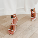 Multicolor Stone Heels