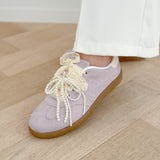 Lilac Romantic Lace Pearl Sneakers