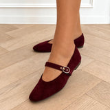 Bordeaux Suede Isra Ballerina