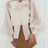 Vanilla Maxine Bow Blouse