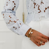 Blue Flower Lace Blouse