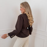 Dark Brown Florina Tweed Jacket