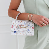 White Flower Buckle Bag