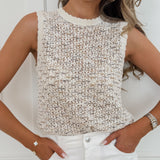Beige Speckled Demi Sleeveless Top