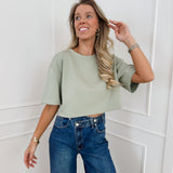 Green Cropped Soft T-Shirt