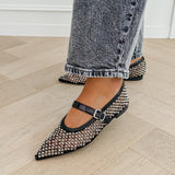 Black Silver Studs Inaya Ballerina