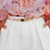White Alaina Pleated Trouser