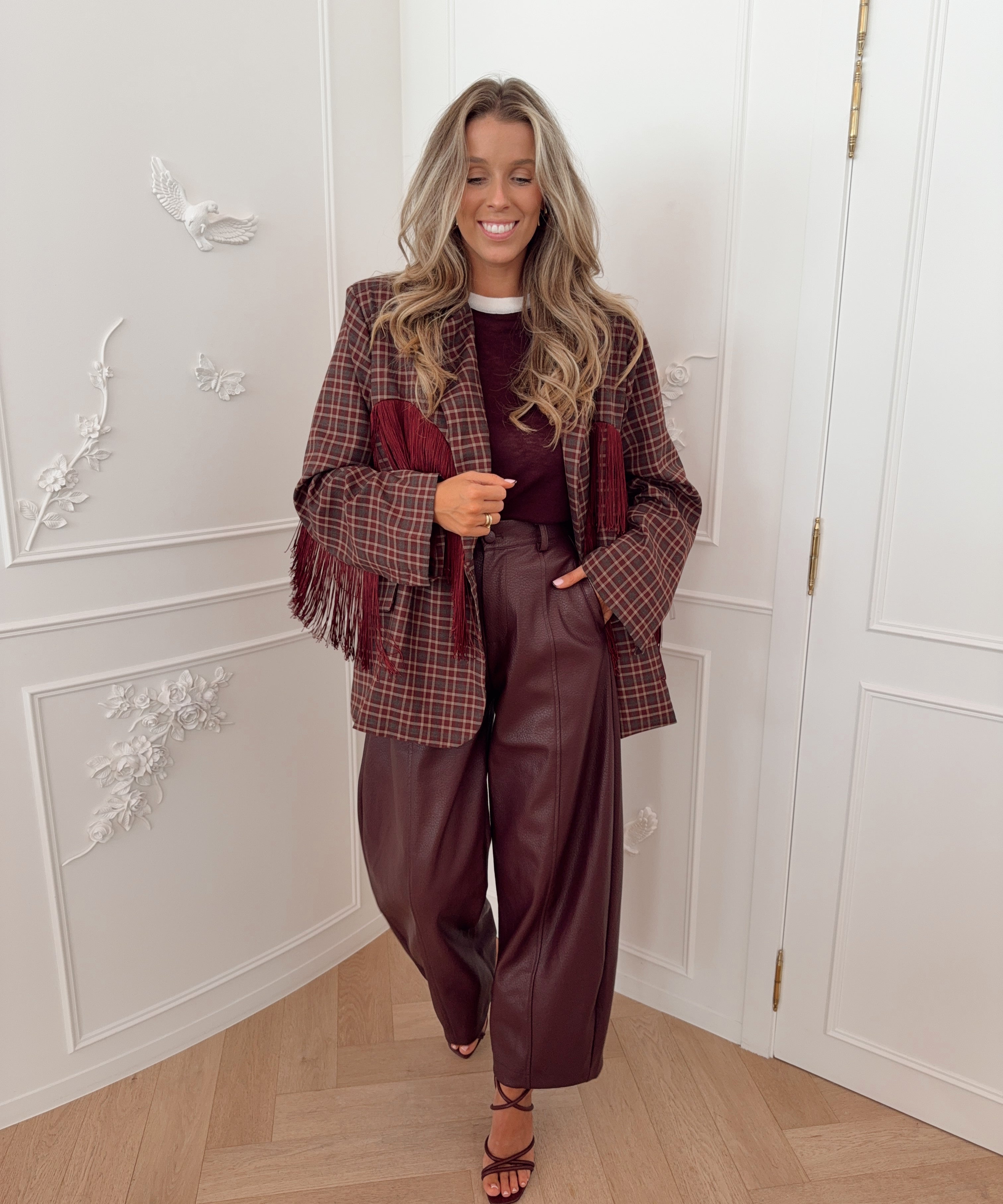 PRE ORDER Bordeaux Leather Elodien Trouser