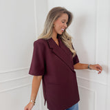 Burgundy Short Sleeve Julia Blazer