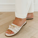 Beige Ecru Fianne Chain Slippers