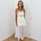 Cream Leyla Long Skirt
