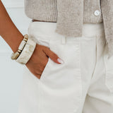 Beige Marble Bracelet Set
