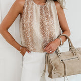 Brown Deer Print Top