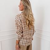Camel Essi Checked Blouse