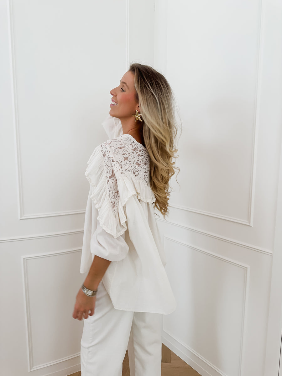 Vanille Oversized Lace Blouse