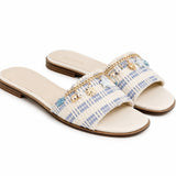 Blue Ecru Fianne Chain Slippers