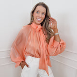 Orange Shiny Leanne Blouse