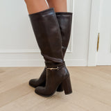 Dark Brown Buckle Maddie Boots