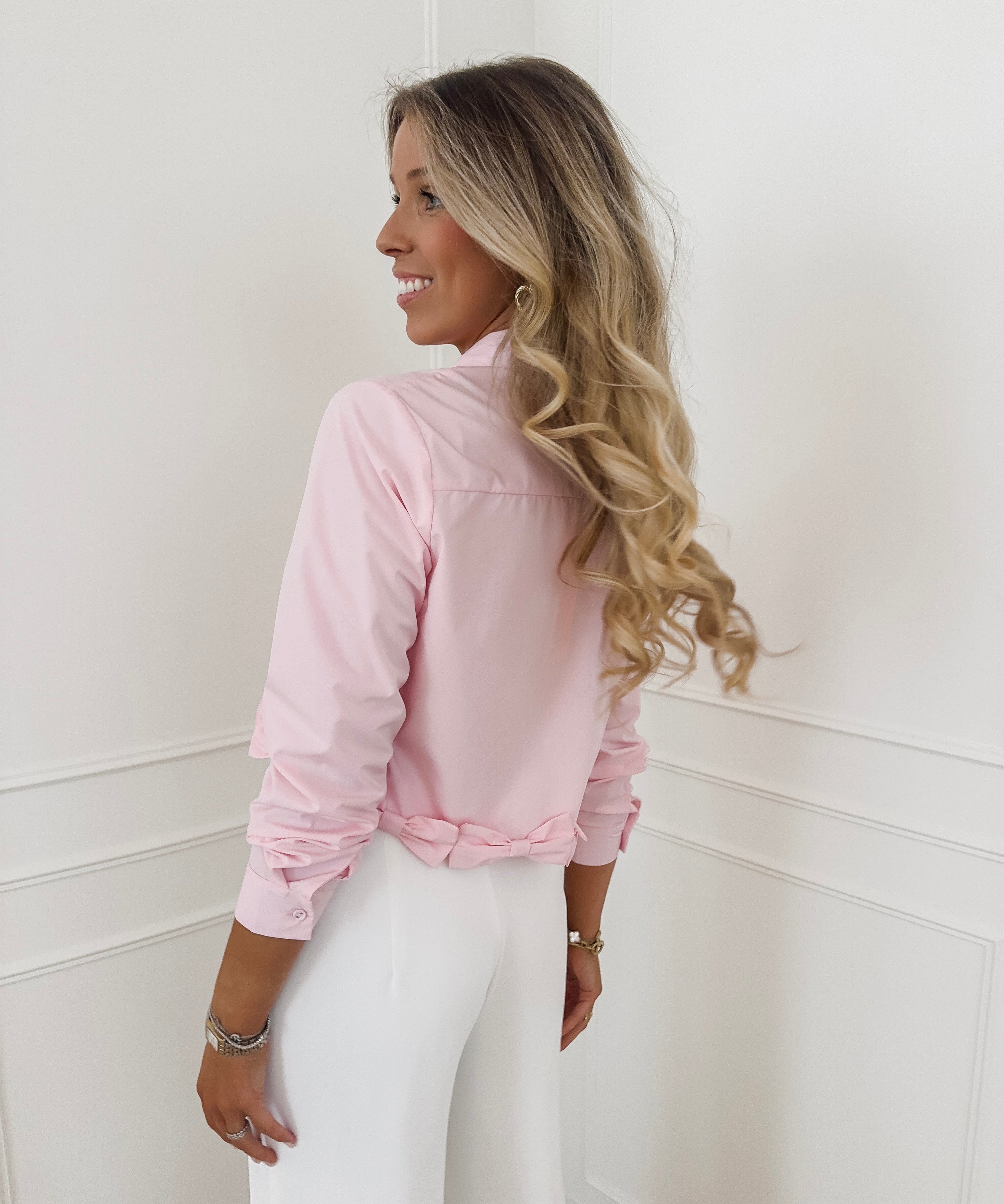 Pink Bow Edge Blouse