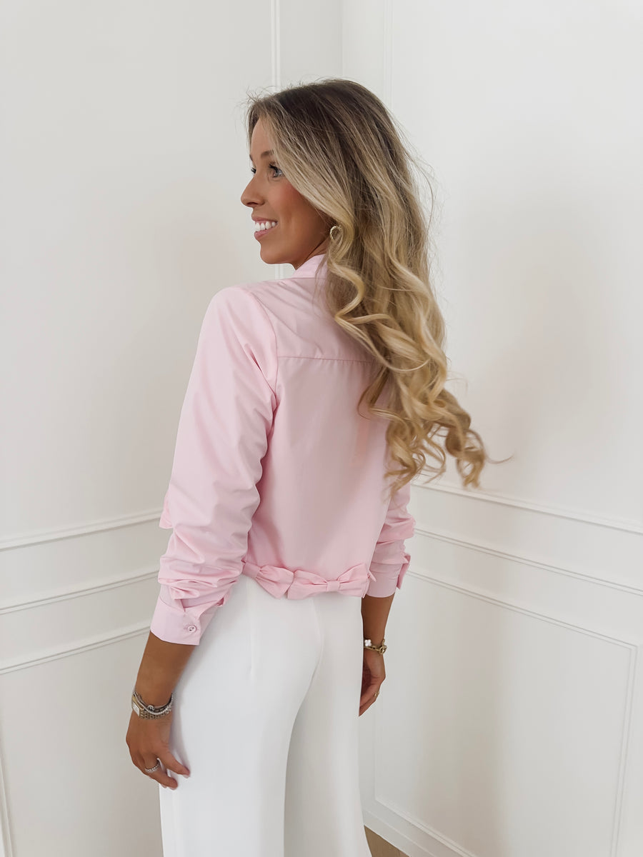 PRE ORDER Pink Bow Edge Blouse