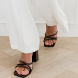 Brown Criss Cross Heels
