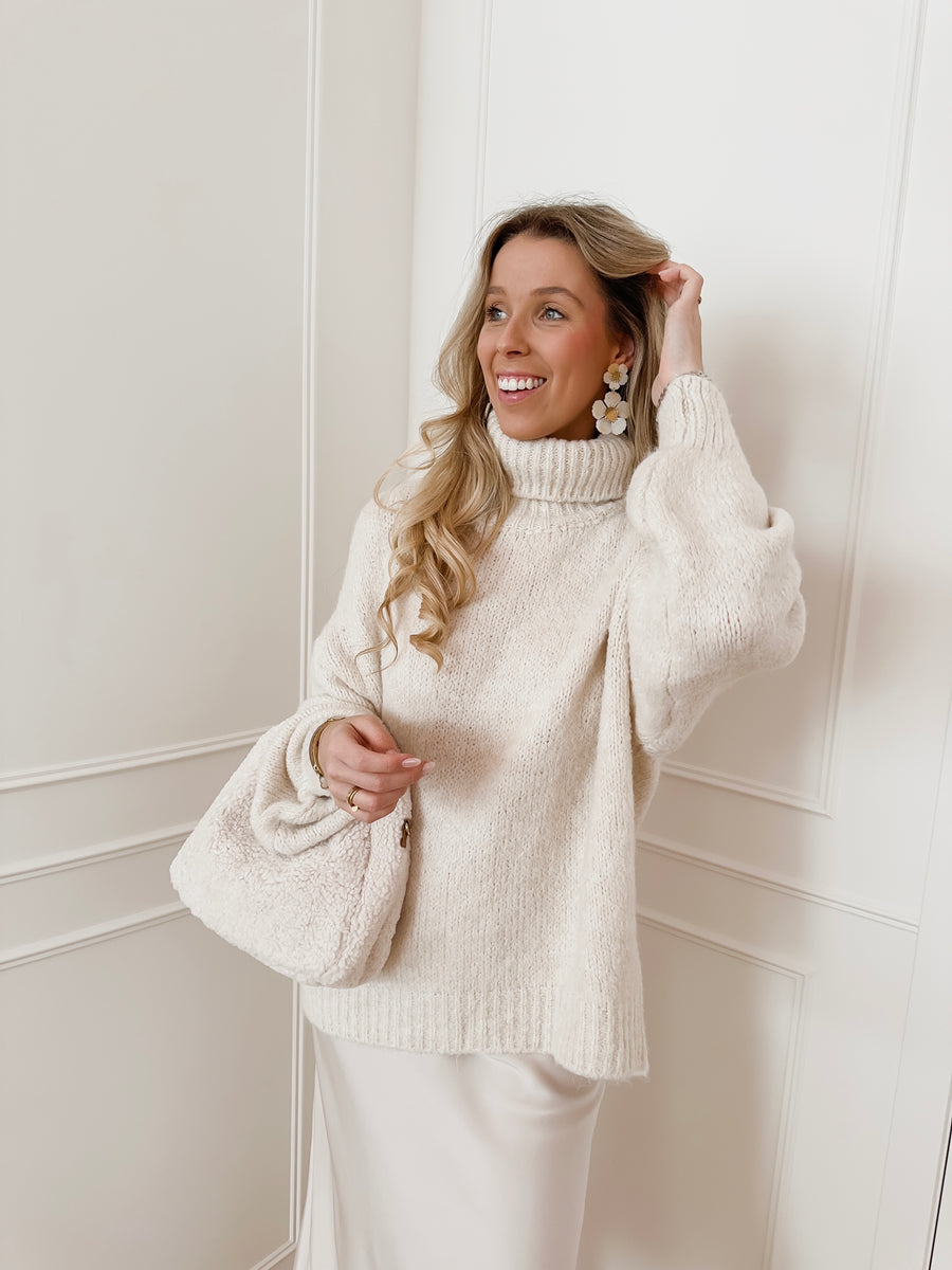 Beige Turtle Neck Jana SWEATER