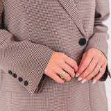 Burgundy Pied-De-Poule Payton Blazer