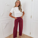 PRE ORDER Burgundy Aleana Diamond Jeans