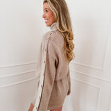 Taupe Katherine Button Sleeve Dress