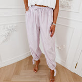 Pink Kalina Striped Ankle Tie Trouser