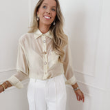 Soft Yellow Mable Button Blouse