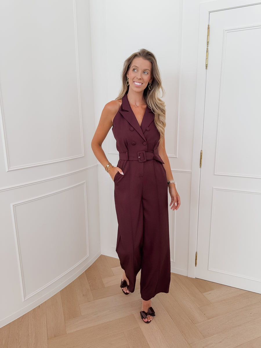 Bordeaux Button Jumpsuit