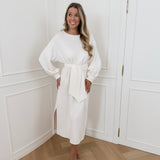 Crème Aimée Belt Dress