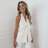 Ecru Fenna Halterneck Top