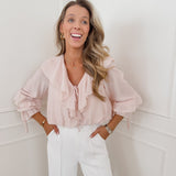 Powder Pink Effie Ruffle Blouse