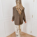 Brown Back Button Blazer