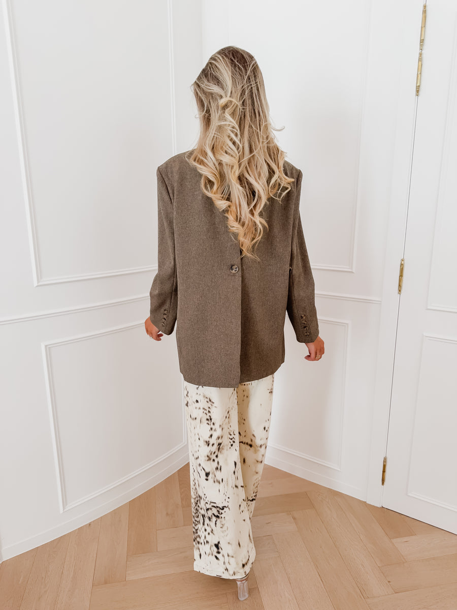 Brown Back Button Blazer