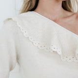 Beige Kaithy One Shoulder Sweater
